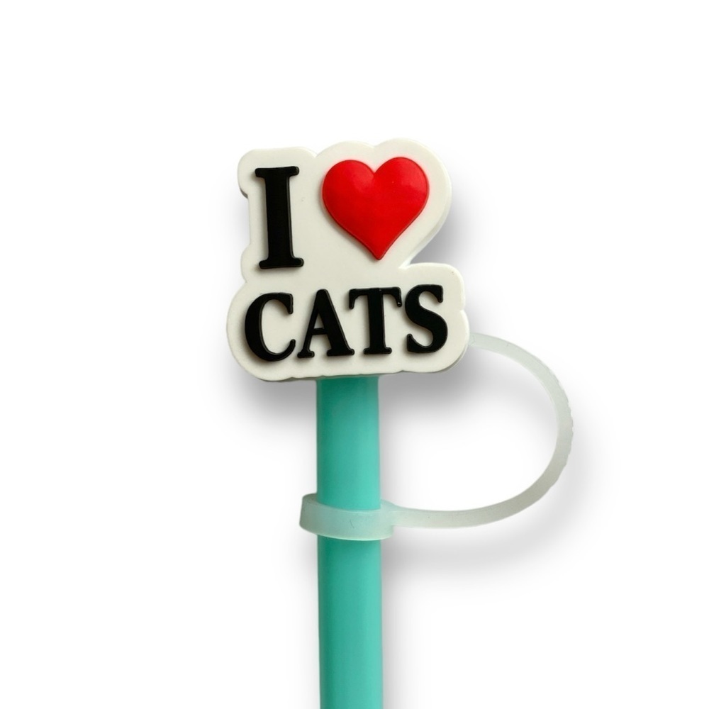 3/$10💥 I Love Cats Straw Cover/Topper